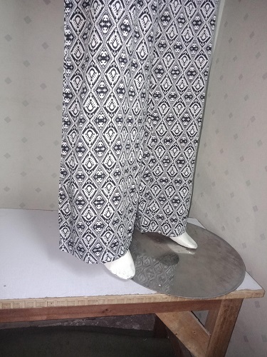 Rufa, Ladies Printed Trousers and pants for all seasons, black and white, cotton blend soft fabric