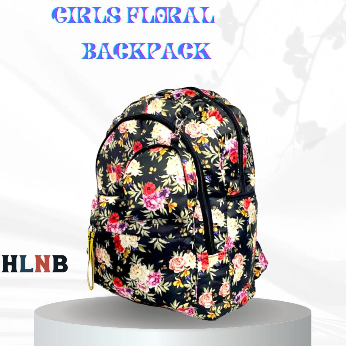 HLNB Fendong Floral print school College Laptop backpack for teenage girls Daraz.pk