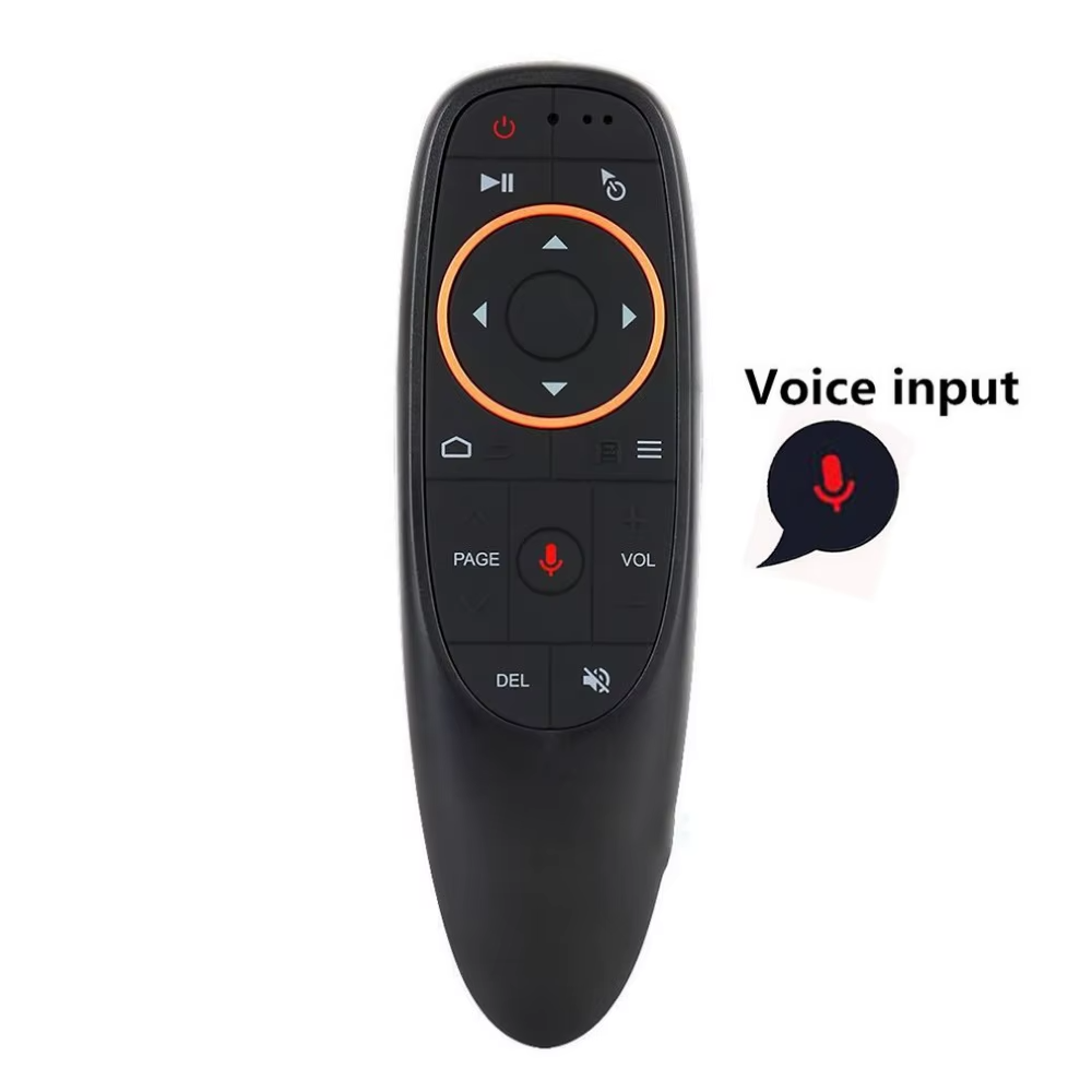 G10S Air Mouse Remote with Gyroscope | 2.4G Wireless Voice Control Remote for Android TV Box, Smart TV, PC & Projector | Motion Sensor, USB Receiver