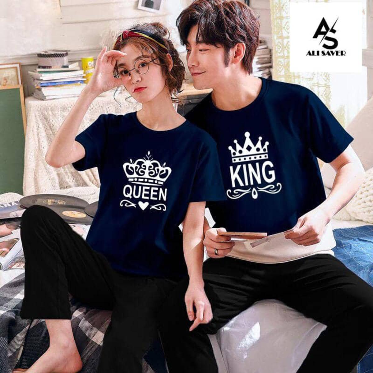 Couple Printed Night Suit For Women And Men