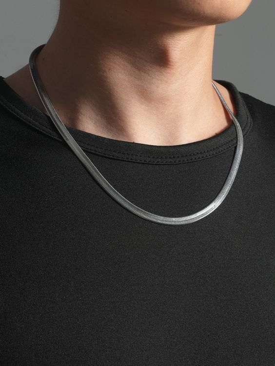 Premium Stainless Steel Snake Chain Necklace for Men – Minimalist Jewelry for Korean Boys, Fashion-Forward Streetwear, and Elegant Formal Wear