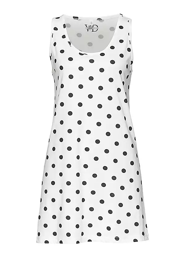 D55 dots long shirt selves less for ladies