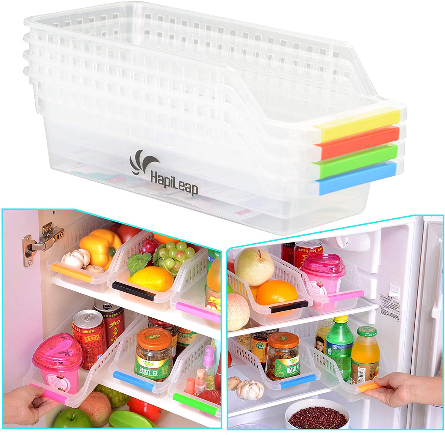 Storage Collecting Box Basket Kitchen Refrigerator Fruit Food Organiser