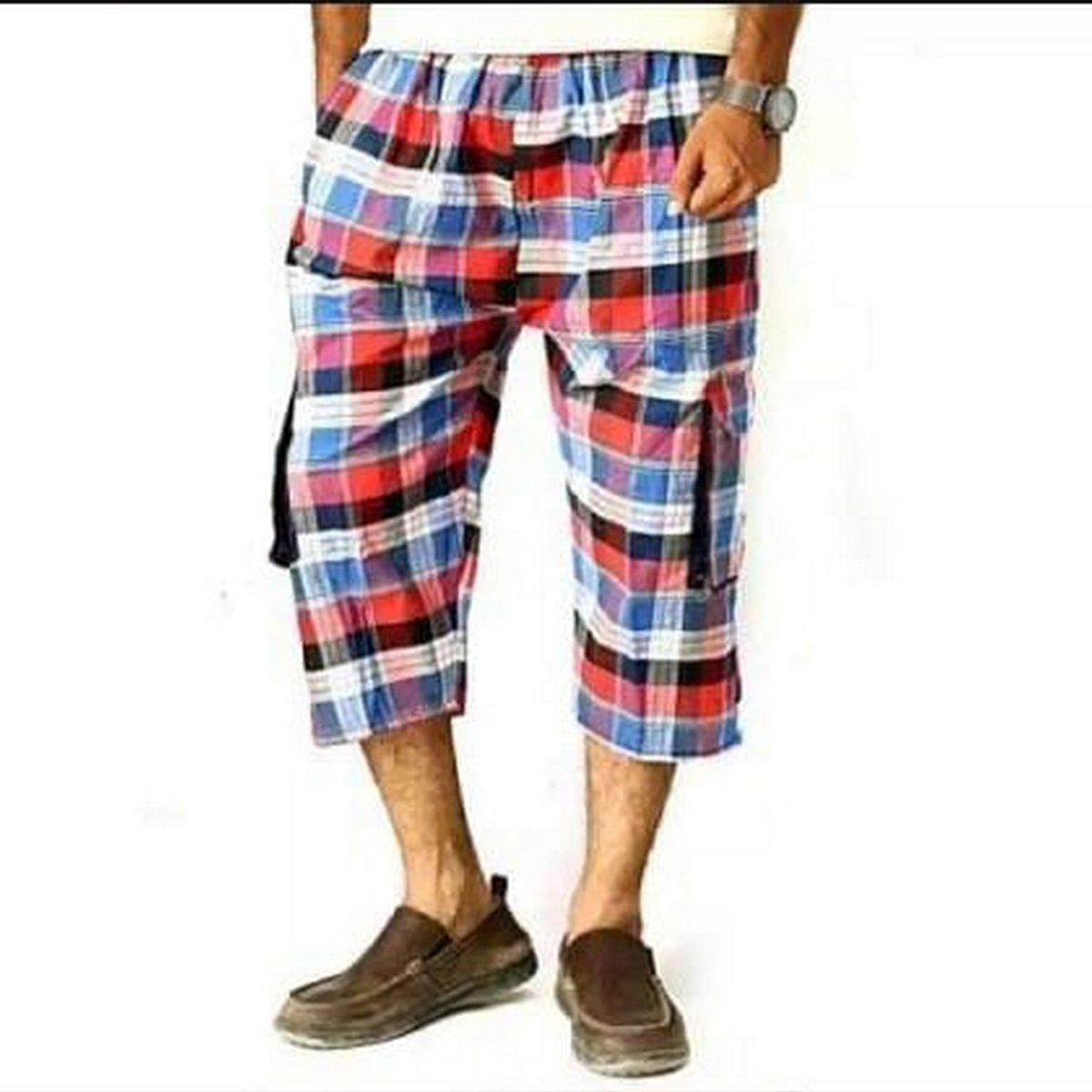 Summer Cotton Quarter Shorts For Men - Checked Prints Shorts For Summer