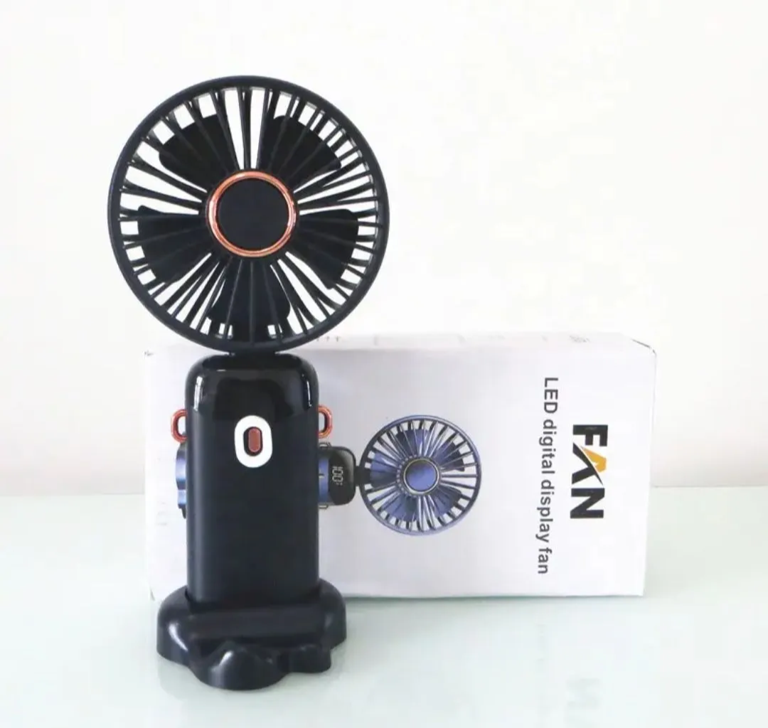 USB Handheld Mini Fan,  5 Speed Rechargeable Fan with Phone Stand ,Portable Fan with Digital Display,
