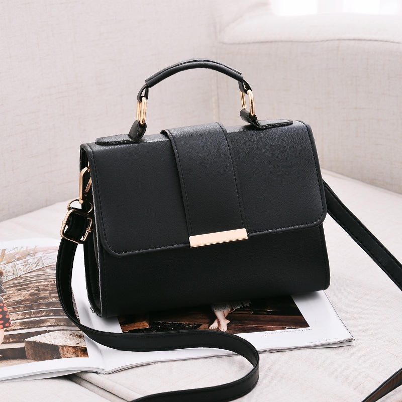 Elegant PU Leather Crossbody Handbag for Women – Stylish Top Handle Shoulder Bag with Adjustable Strap & Gold Accent Closure
