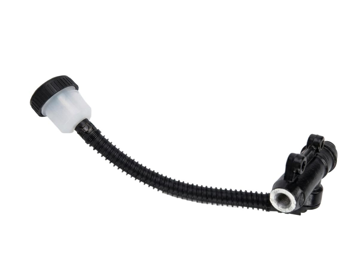 Universal Motorcycle Rear Brake Master Cylinder Assembly with Fluid Reservoir and Hose