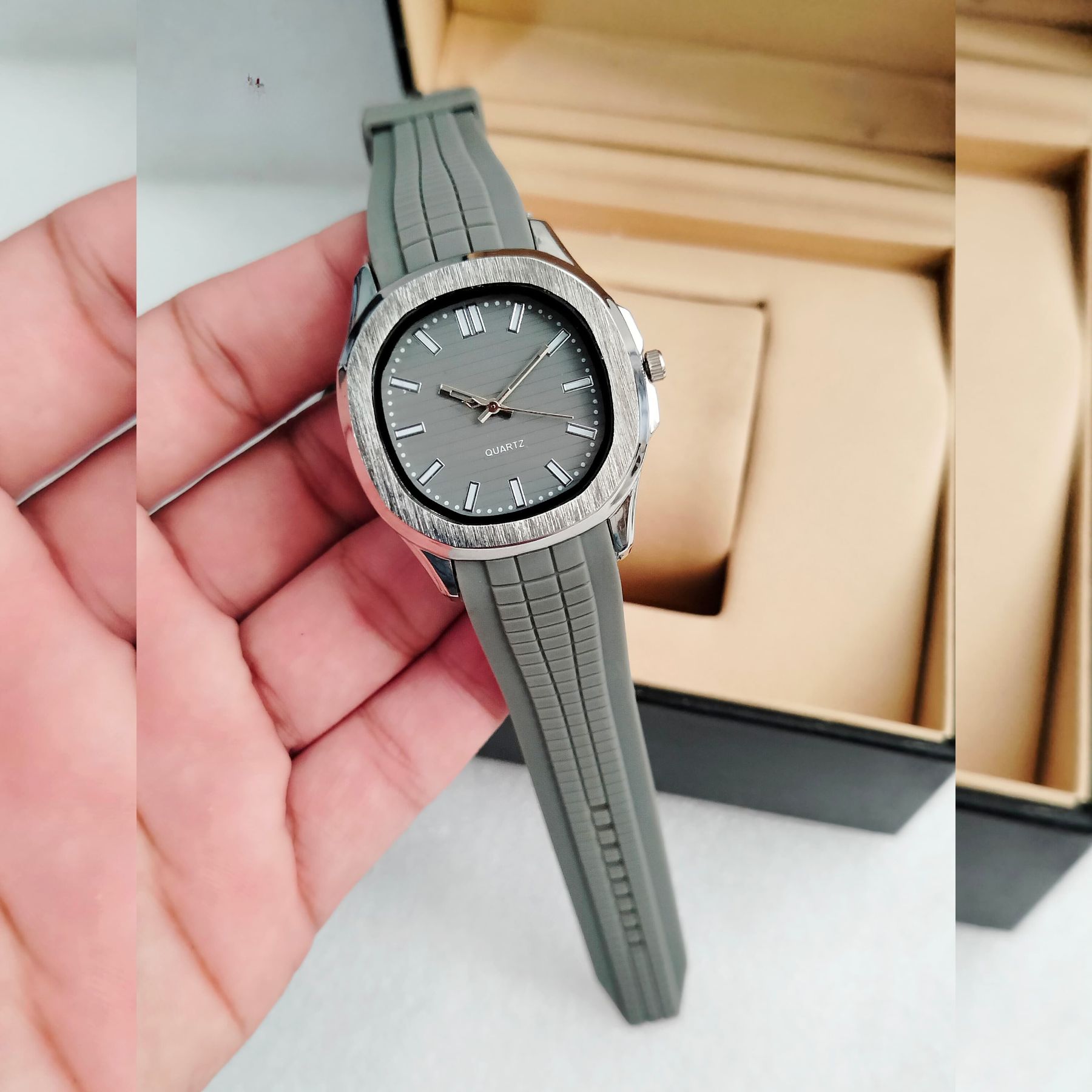 Watch For Mens Nautilus Design Rubber Strap | Watch For Girls | Watch For Men & Boys | Watch For Boys | Stylish and Durable design Perfect For Sports And Outdoor Activities Comfortable To Wear With Adjustable Strap