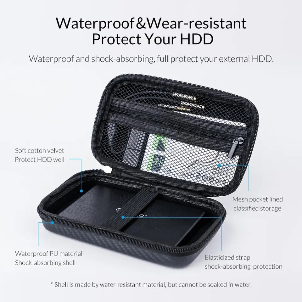 Orico 100% Original External Portable Hard Disk Drive Case - Black