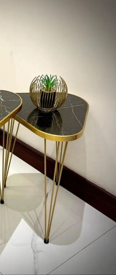 New Designee Mdf Wood Daisy Nesting Table With Metal Stand Set of 3 Round table Table Decoration coffee table Daisy coffee table dining table Nesting table set Side Table Coffee Table nesting table Decor - Set Of 3 Side Tables