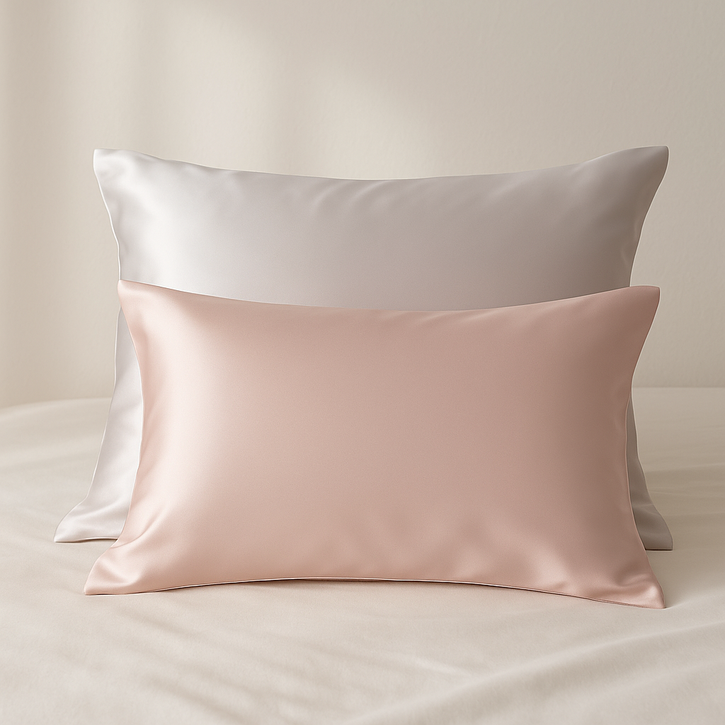 Pack of 2 Premium Satin Silk Pillowcase Set - Soft & Smooth Pillow Cover, Envelope Closure, 28x18 Inches