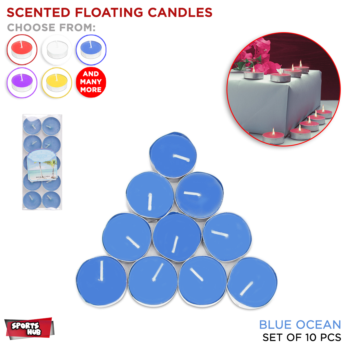 10 Pcs Tealight Scented Candles For Decoration Smokeless Slow Burning Strawberry Lemon Lavender Jasmine Ocean Fragrance Candles Pack With Metal Holder Romantic Water Floating Sweet Scented Wax Candles For Party Decor & Celebrate Candle Light Dinner