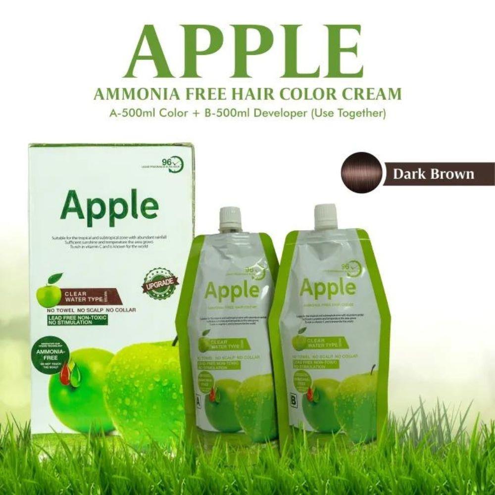 Apple Original Hair Color 96 Natural Black and Dark Brown Ammonnia Free  500ML + 500 ML Clear Water Type | Daraz.pk