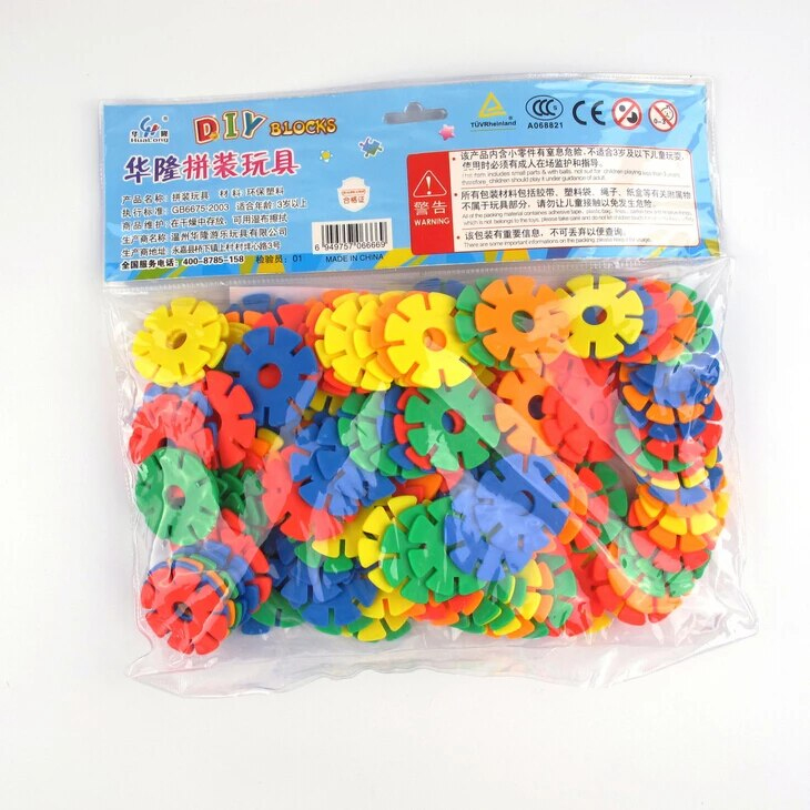 72 Pcs Stick Building Blocks Toy Set Snowflake Smart Assembling Toys Learning Problem Solving Brick Buildings Block Children Play Fun Game Alphabetical Word Number ABC Alphabet Creative Educational Construction Puzzle for Kids Boys Girls