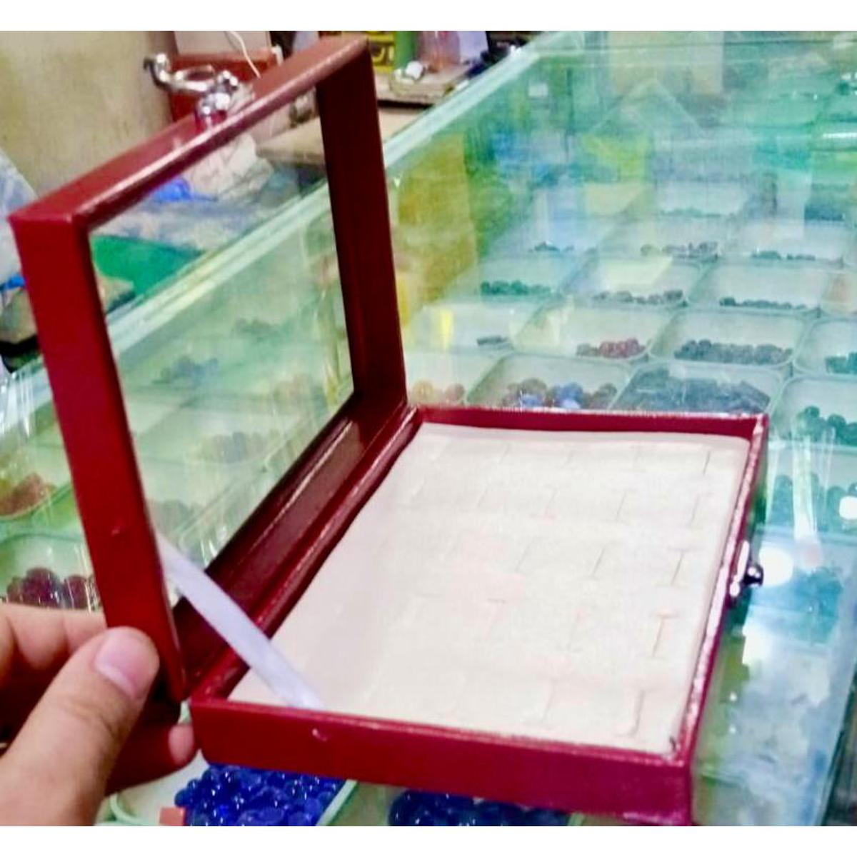 Ring Case,  Slots Jewelry Ring Display Case COLORS red