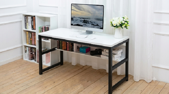 Gaming Table H-shape table Office Table Desktop Table With Book Shelf Office Desk Book Shelf Laptop Table Computer Table Study Table Writing Table Gaming Table workstation table with metal powder frame