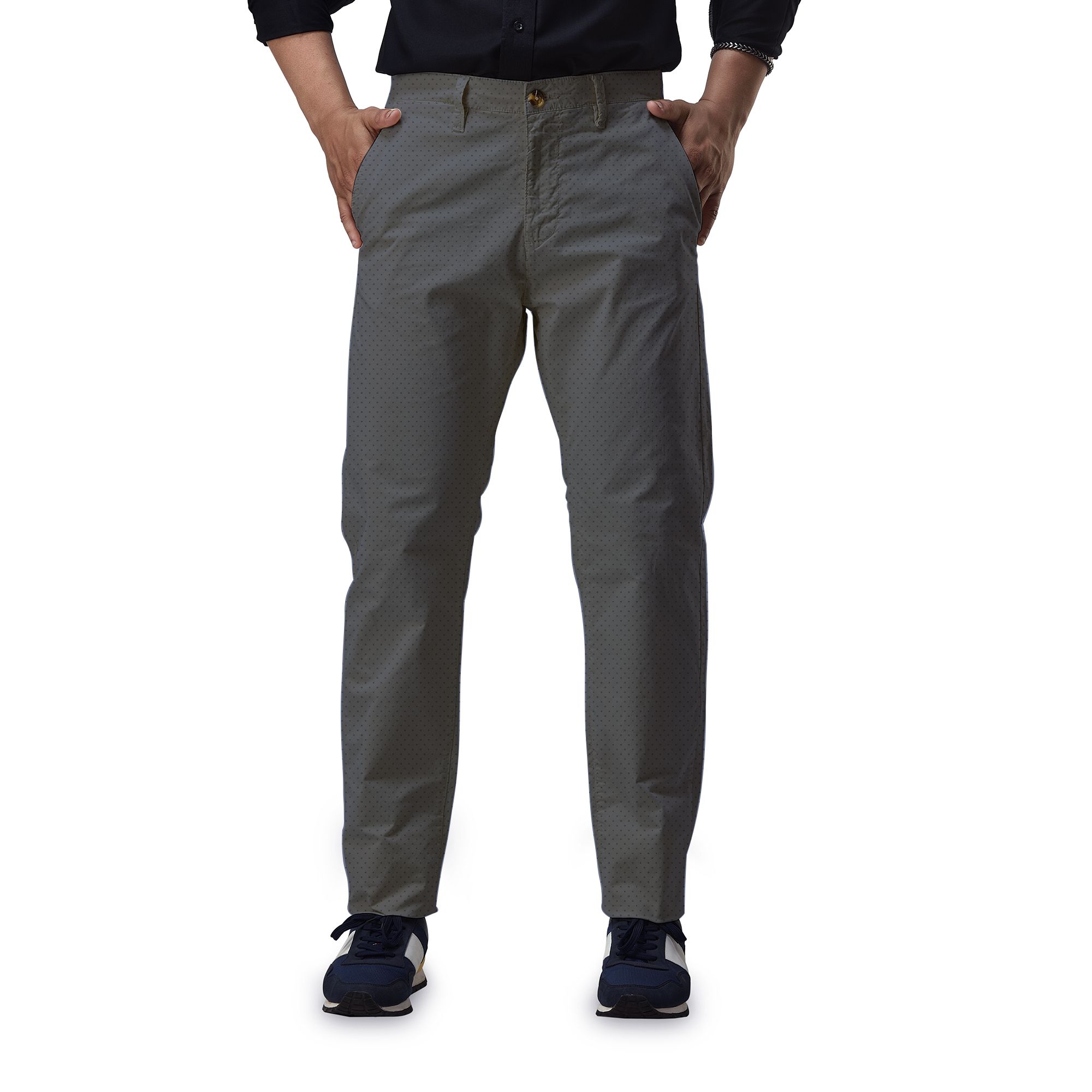 Men's Stretchable Chino Pants Full Length Regular Fit in Solid Colors