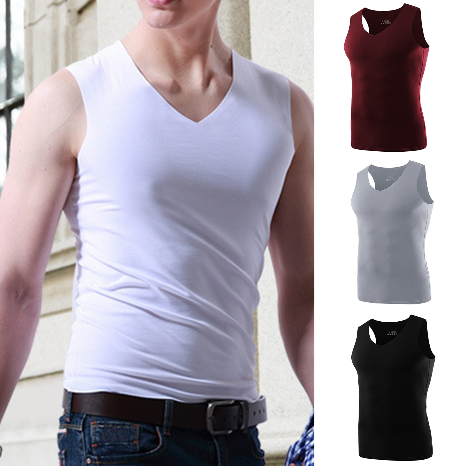 Men Tops Sleeveless Quick Dry Polyester 