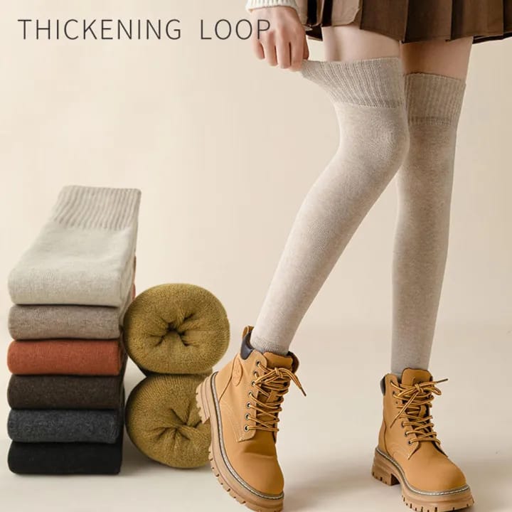 Winter Thicken Leg Warmer| Warm Wool Knee High Winter For Men & Women High Quality Fleece Inside - Leg Warmer Warm Knee Brace Pad