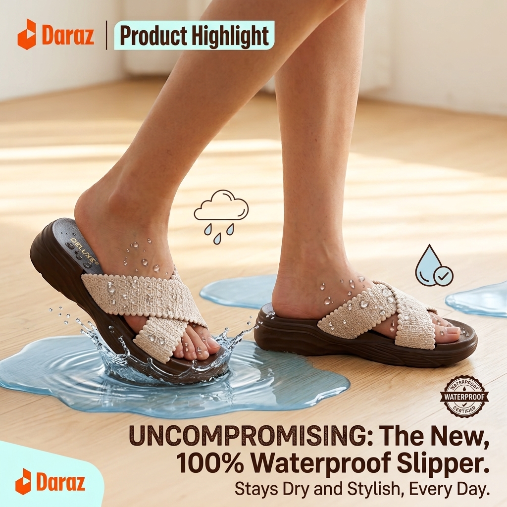 Deluxe Footwear Thick Sole Ladies Slipper | Soft Cloud Cushion Waterproof Sandals for Women | Lightweight Anti-Slip Summer Slides