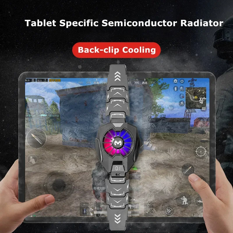 MEMO Dl05 Phone Radiator Mobile Cooling Fan Game Cooler RGB | LED Display | Gaming Fan For PUBG Phone Cooler , FREEFIRE - Gaming Case Cold Wind Handle Fan Cool Heat Sink Semiconductor Adjustable Mobile Game Cooler System Cooling Fan | Light Gamepad Holder