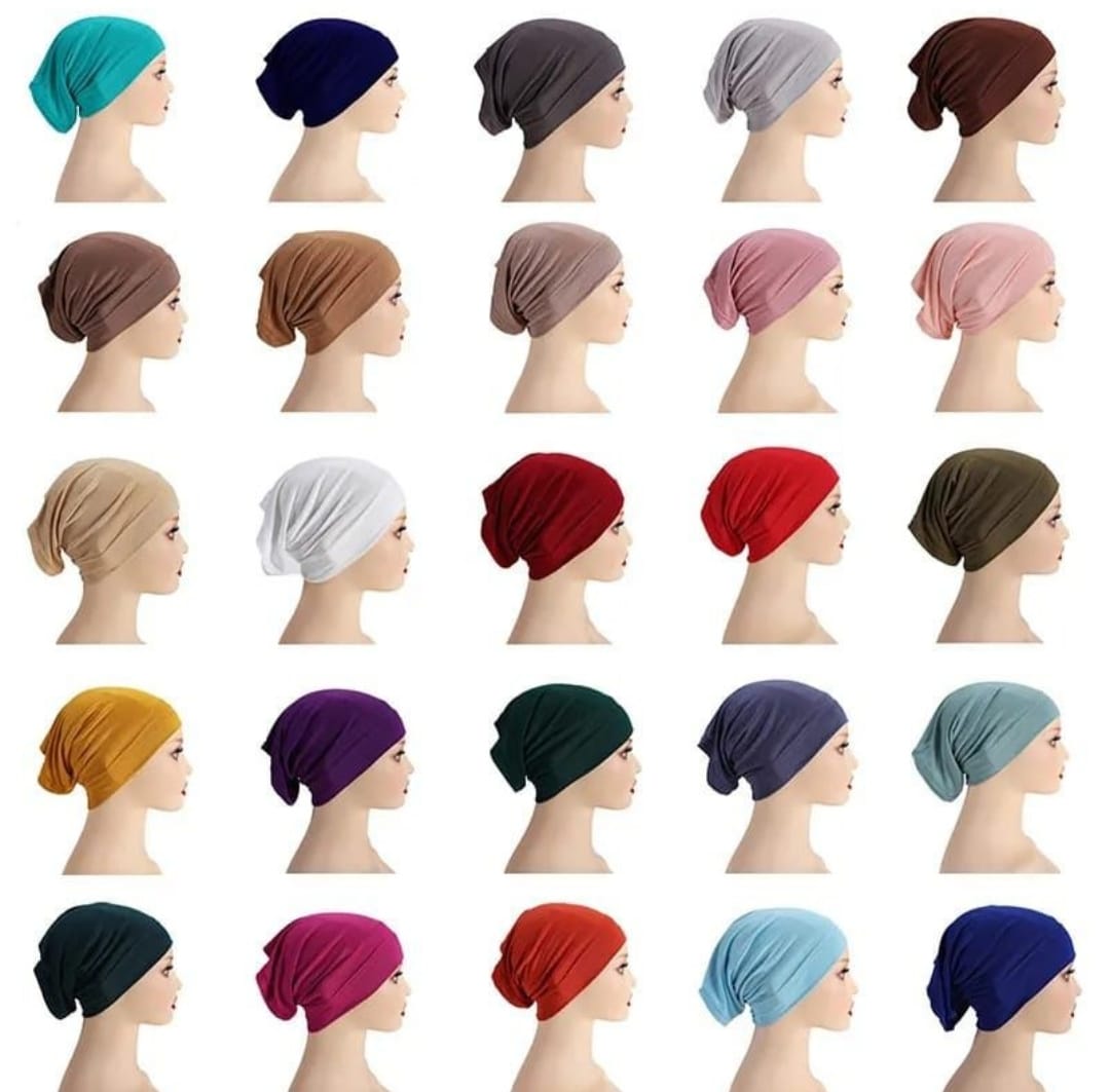 Pack of 16 Tube Hijab Caps - Plain Hijab Caps for Girls and Women