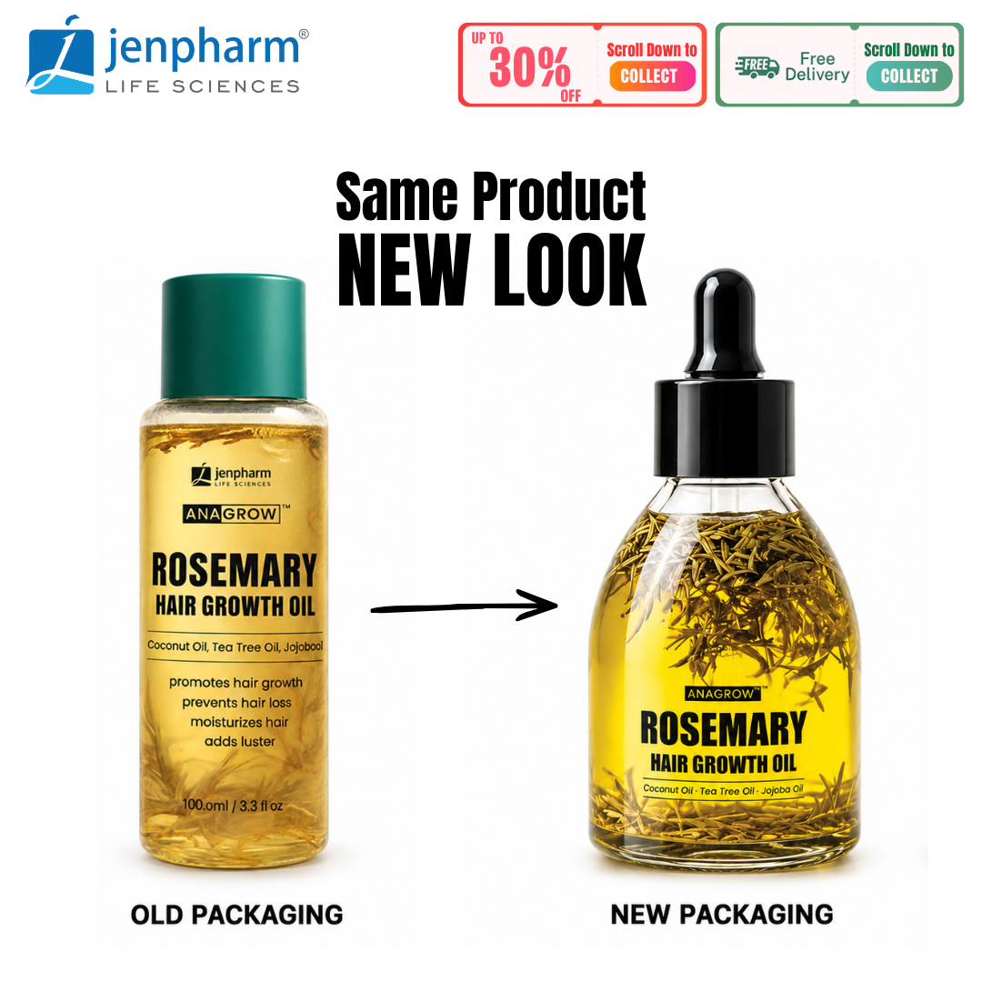Jenpharm - Anagrow Rosemary Hair Oil for Men And Women 100% Natural And Organic Hair Care - Reduces Hair Fall  Promotes Hair Growth
