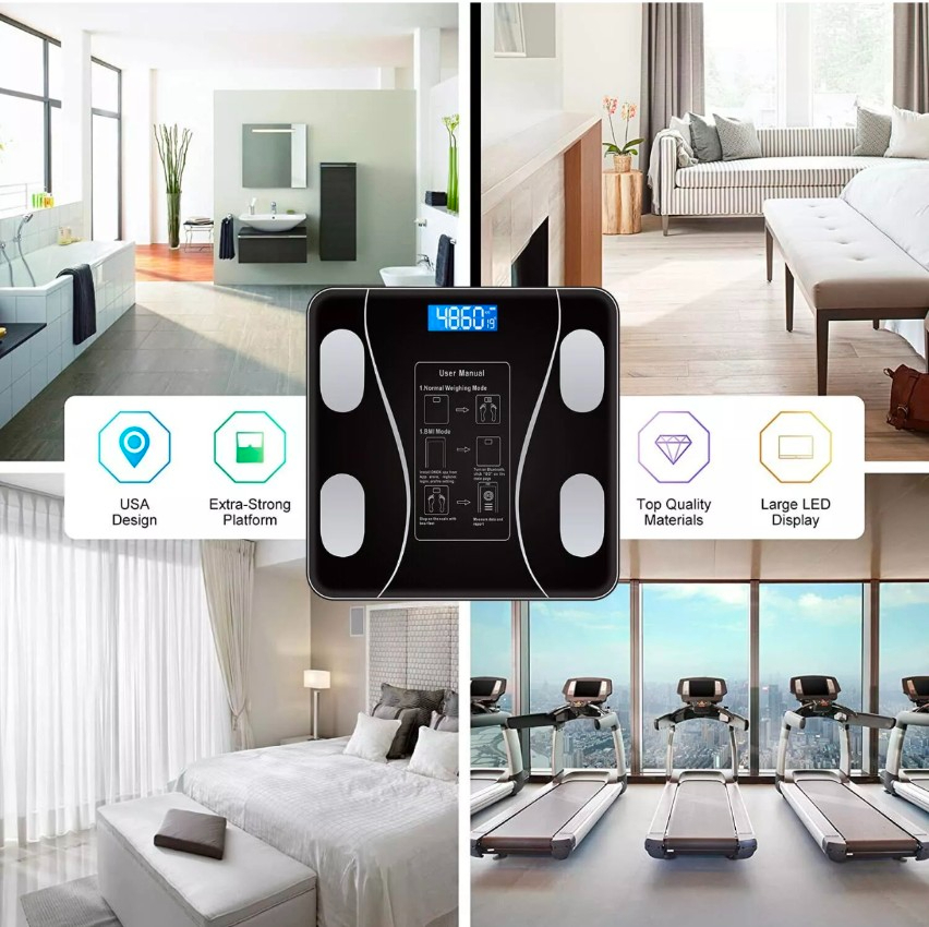 Digital Body Weight Scale – Electronic Bathroom Weighing Machine 180kg Capacity, LCD Display Precision Accurate Personal Health Fitness Scale, Slim Portable Battery Operated