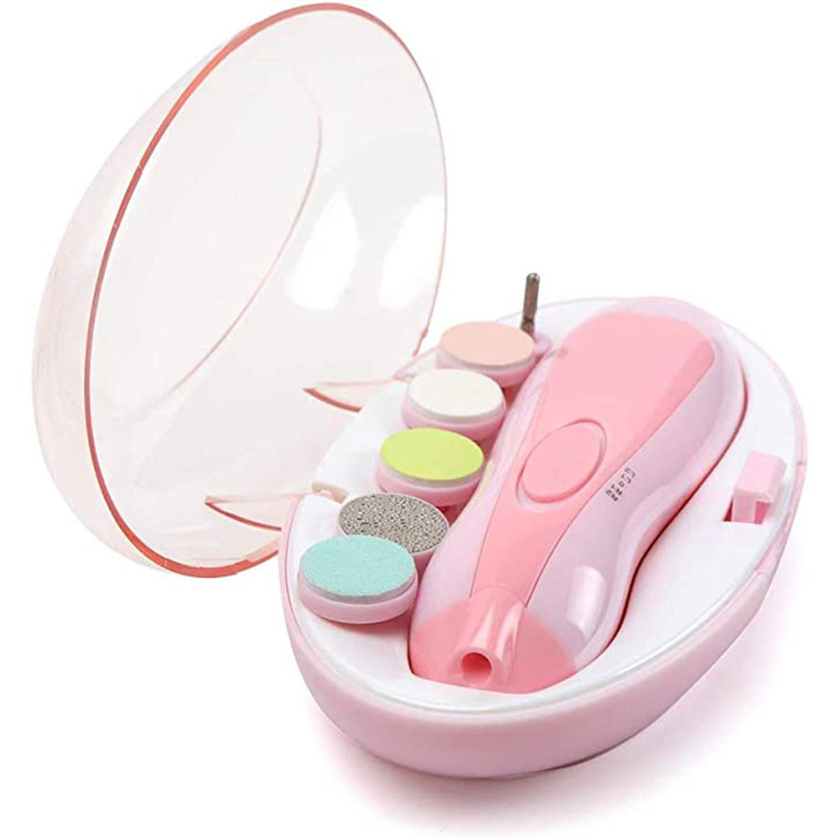 6 in 1 Baby Nail Trimmer Portable Electric Baby Manicure Pedicure Nail Clippers Infant Newborn Baby Nail Cutter with LED Light