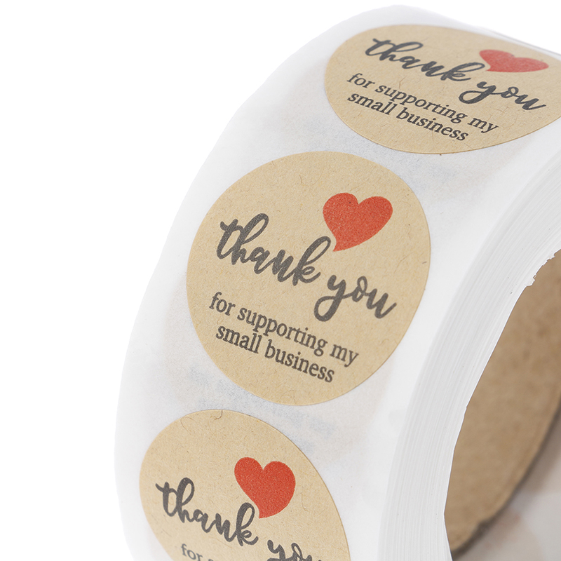 500Pcs/Roll Thank You Stickers Seal Labels Round Paper Label Sticker ...