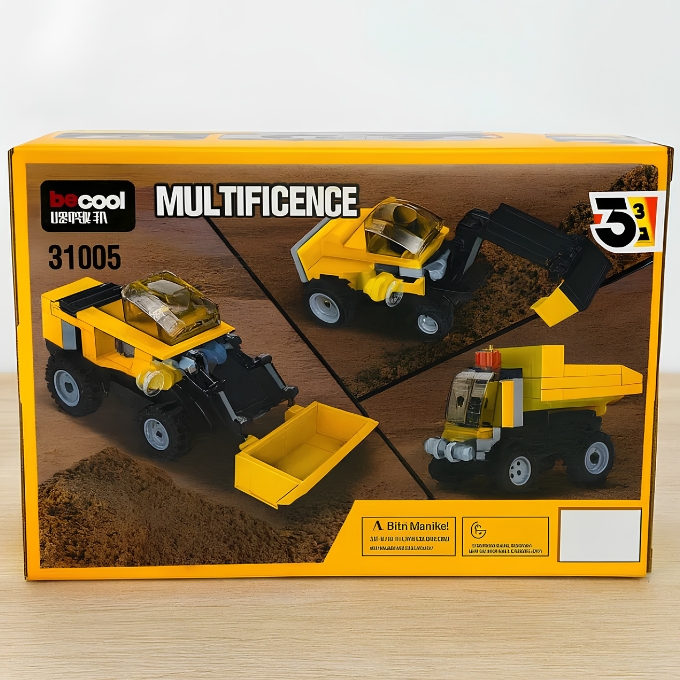 Multifigence 3-in-1 Construction Vehicle Building Blocks Set for Kids 6+ | DIY Builder Toy