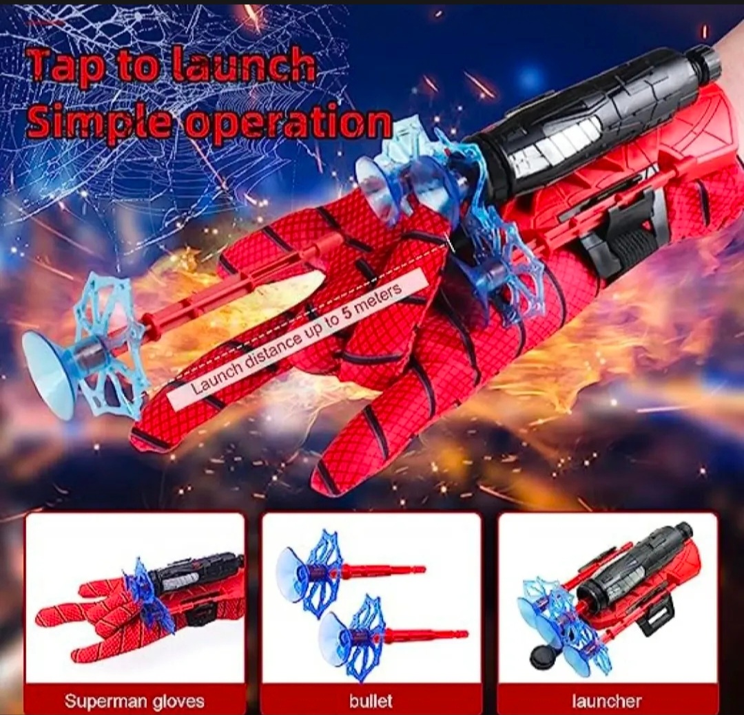 Premium Spiderman Web discharge toy for Kids Silly String,Spider Role-Play Toy,Hero Launcherr Spider Kids Plastic Cosplay Glove Hero Movie Launcherr Wrist Toy Set for Kids Boys Costume Cosplay Gift (1 Set)