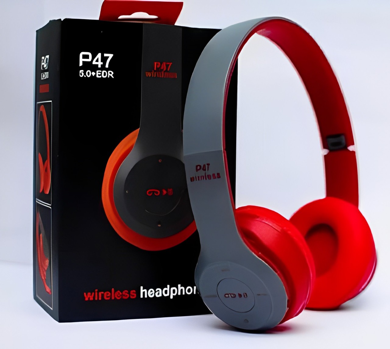 P47 Wireless Bluetooth Headphones Over-Ear with Mic | Foldable Stereo Headset with Bass for Music, Gaming & Calling | Compatible with Android, iPhone, Laptop & All Devices