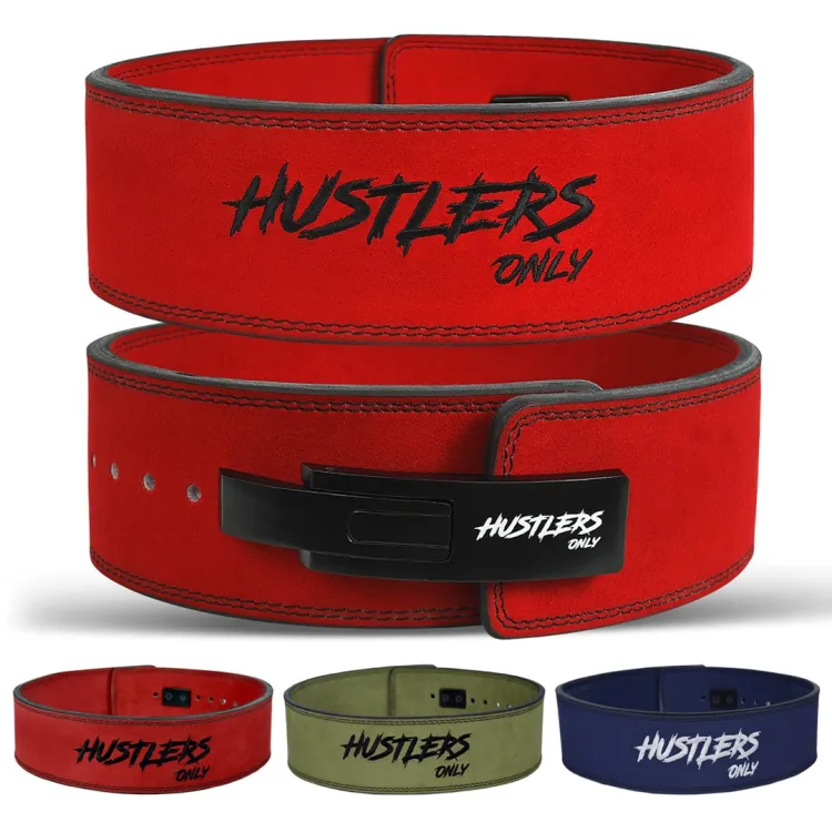 Hustlers Only Weight Lifting Belt with Lever Buckle Genuine Leather Gym  Belt for Deadlift, Power Lifting, Bodybuilding, Workout Belt 10mm thickness