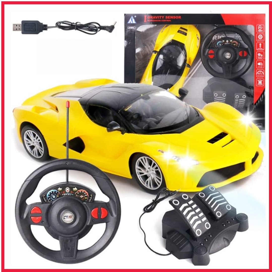 Racing Control SpeedX Car with Traffic Signal  Rechargeable Car Remote Control Car Full Gaming Car with Steering & Pedal Race Brake