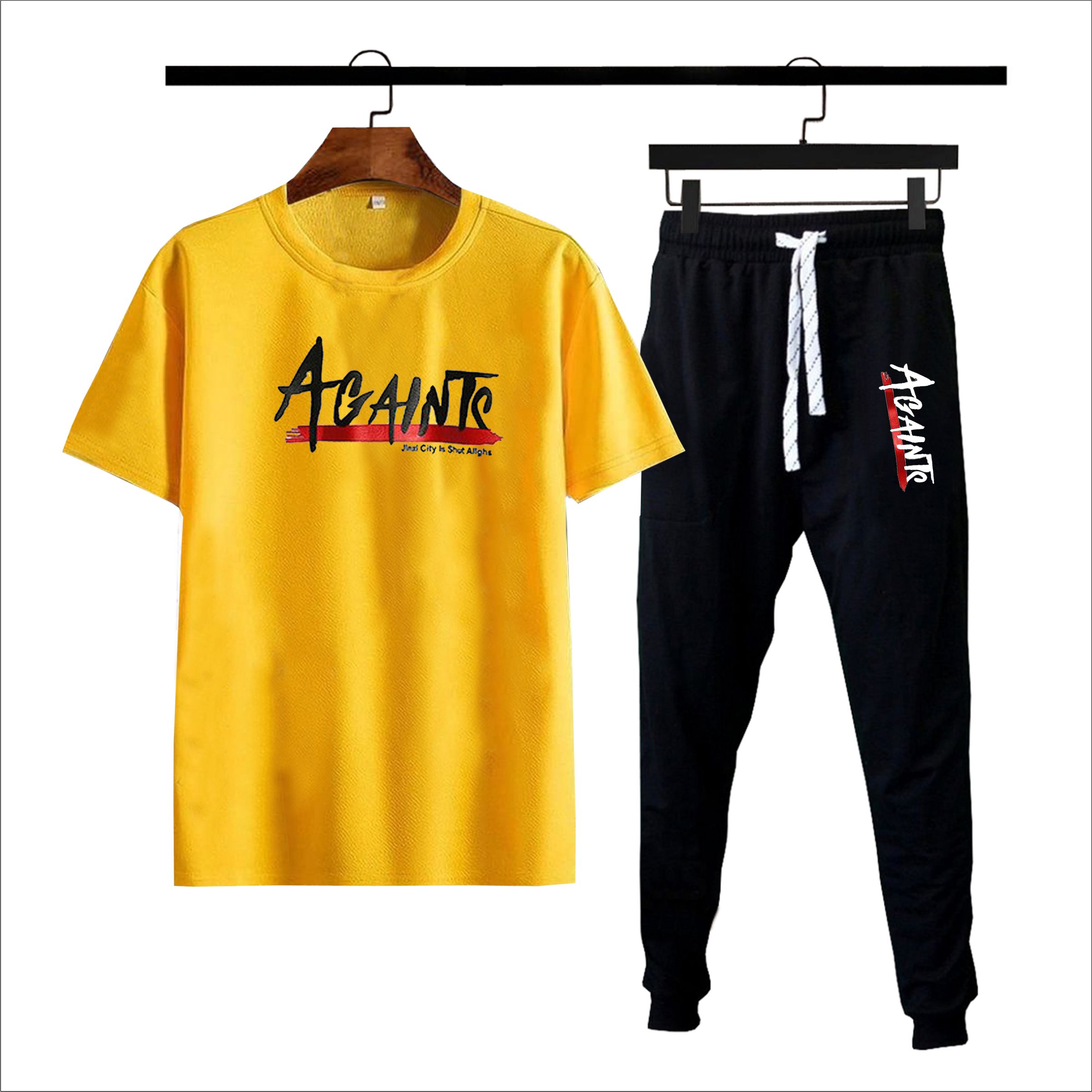 Againtr Printed Summer Tracksuit Trouser & T Shirt For Men