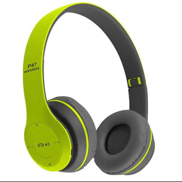 P47 Wireless Bluetooth Headphones | Foldable Over-Ear Headset | Stereo Sound | Built-in Mic | Compatible with All Bluetooth Devices.