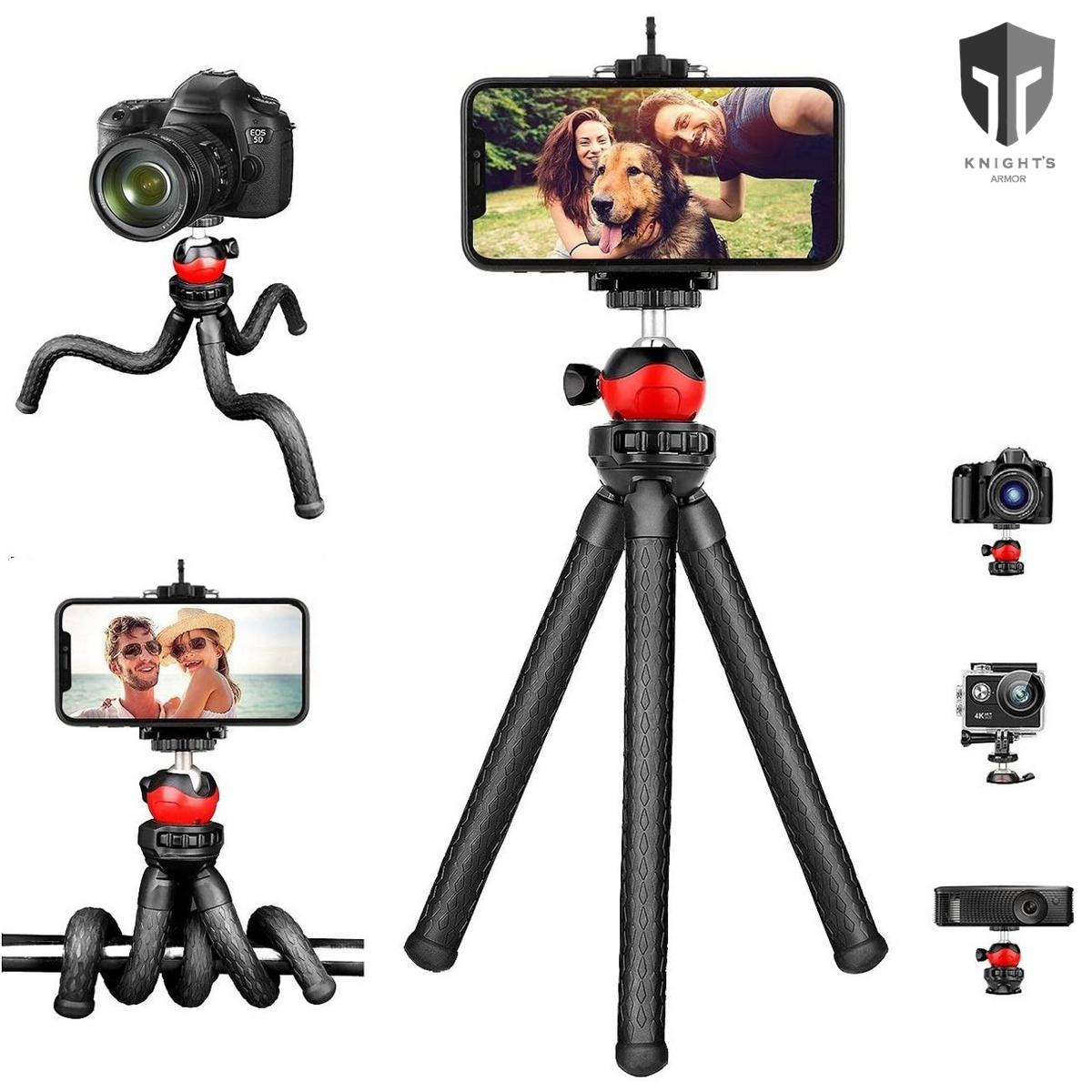 Knight's Armor Portable Flexible Tripod LARGE 10inch Octopus Stand Gorilla tripod for Digital Cameras, Mobiles & DSLR With mobile Holder