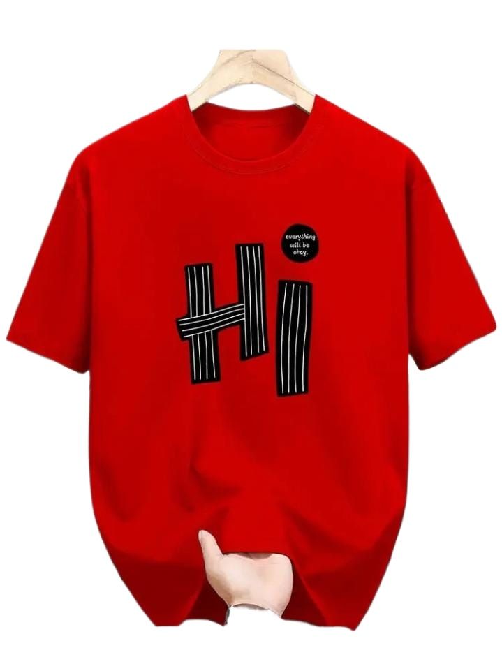 Hs Company Printed T-shirt For Men's cotton Fabric Summer Wear New Hi Print Fine Quality