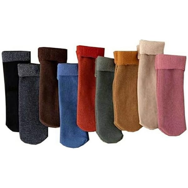 Velvet Thermal Socks for Women and Men – Warm Woolen Winter Snow Socks ( 1/2/4/6/8Pair )