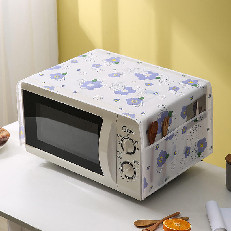 Microwave Oven Cover Waterproof Double Pocket Storage Bag 85x35cm PEVAM Material
