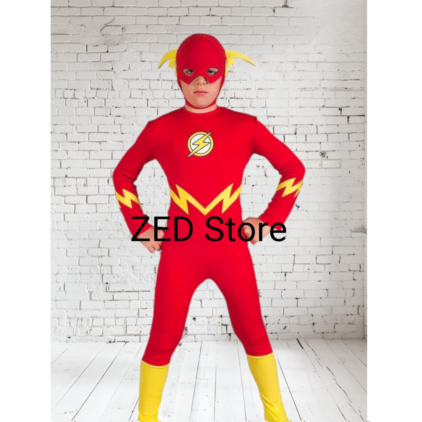 Flash Children's Costume Cartoon Superhero Boys' Halloween Outfit with Mask