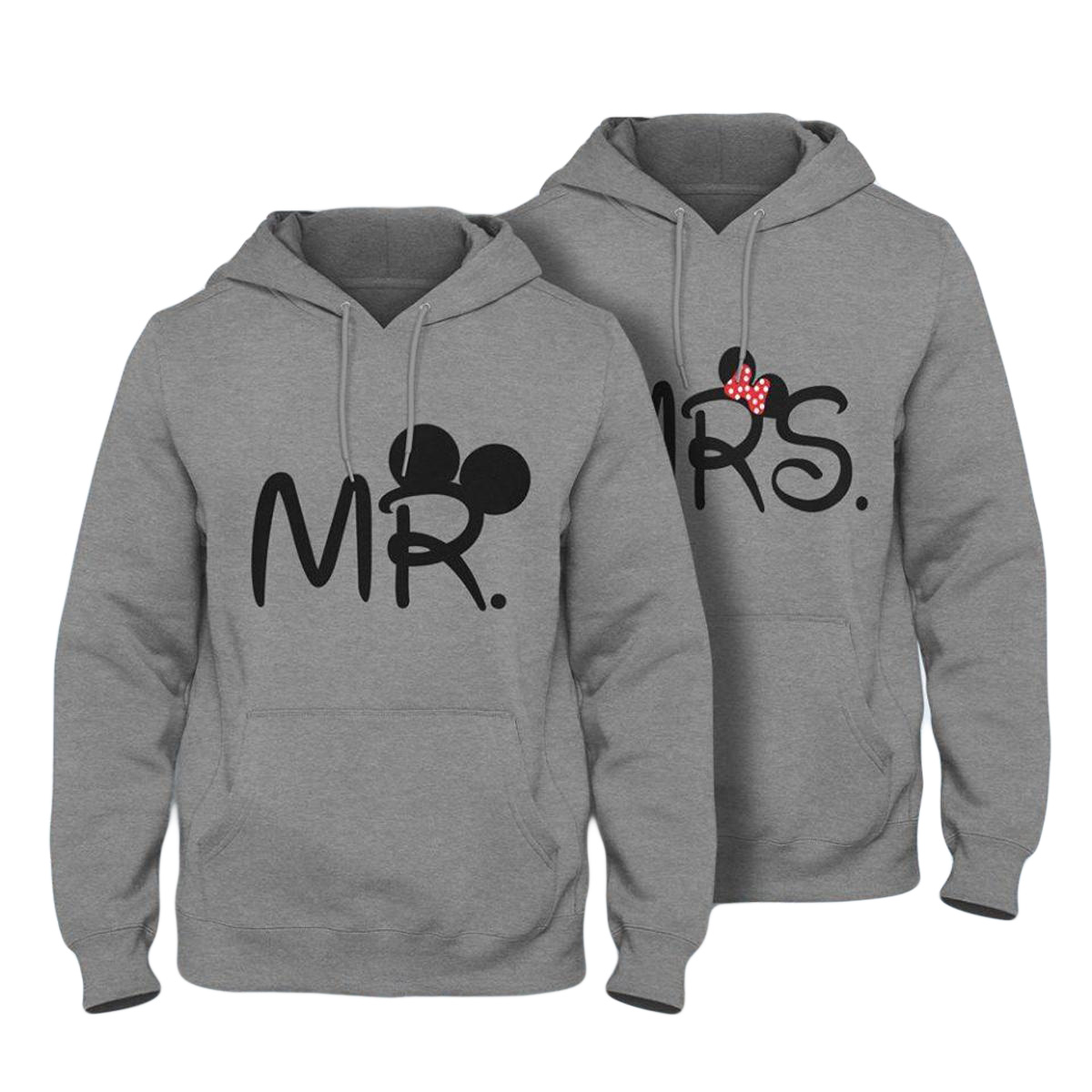 Grey Couple Mr And Mrs Winter Hoodies - Premium Quality, Stylish Matching Hooded Sweatshirts - Stay Warm Together
