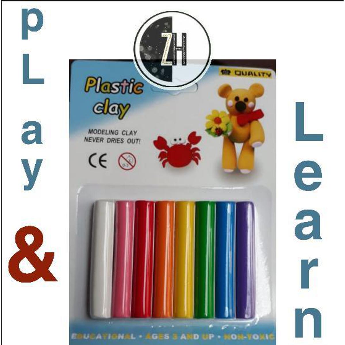 Playkidiz Art Modeling Clay Colors In PVC Clam Shell Box,