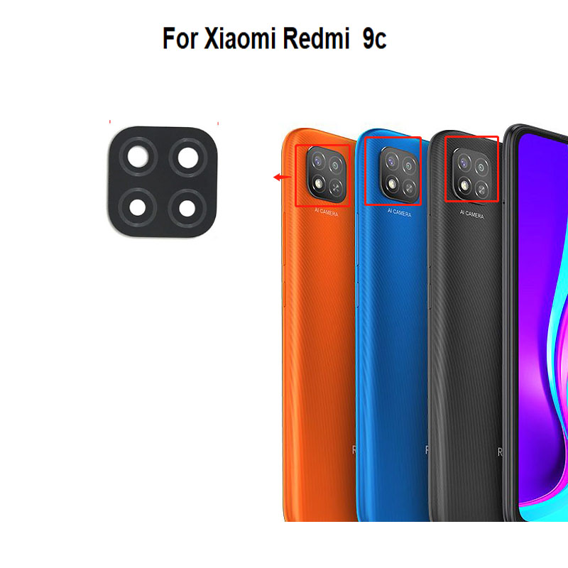 Verre De Caméra Arrière Avec Adhésif Pour Xiaomi Redmi 9C / 9A - Neuf - Réf. 70775