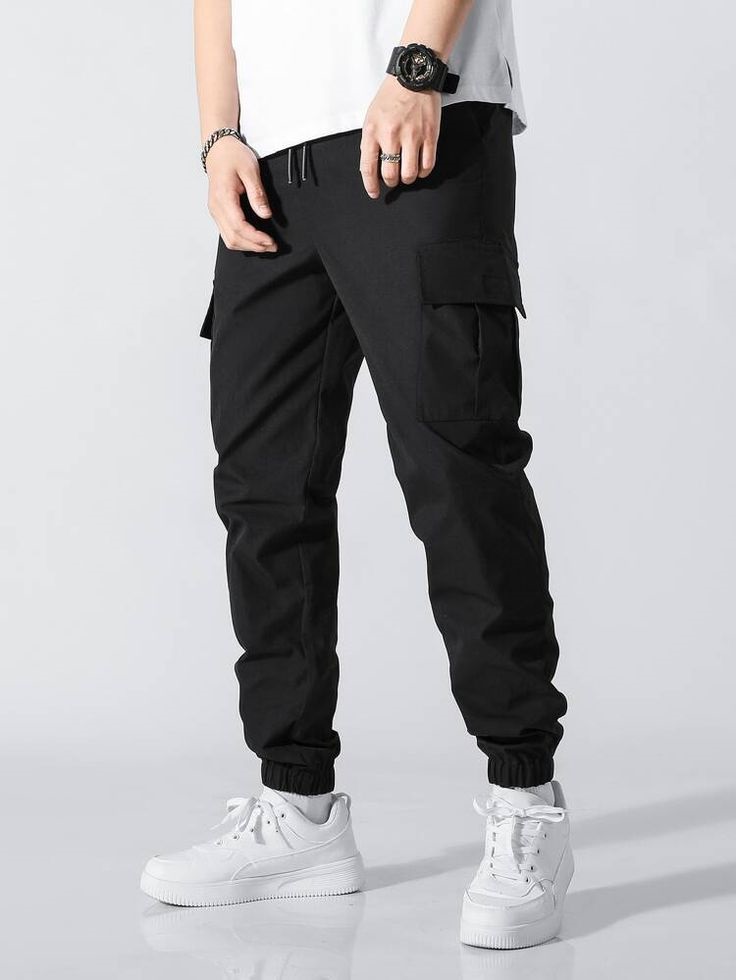 No Brand Men's Cargo Trousers with 6 Pockets - Image 2
