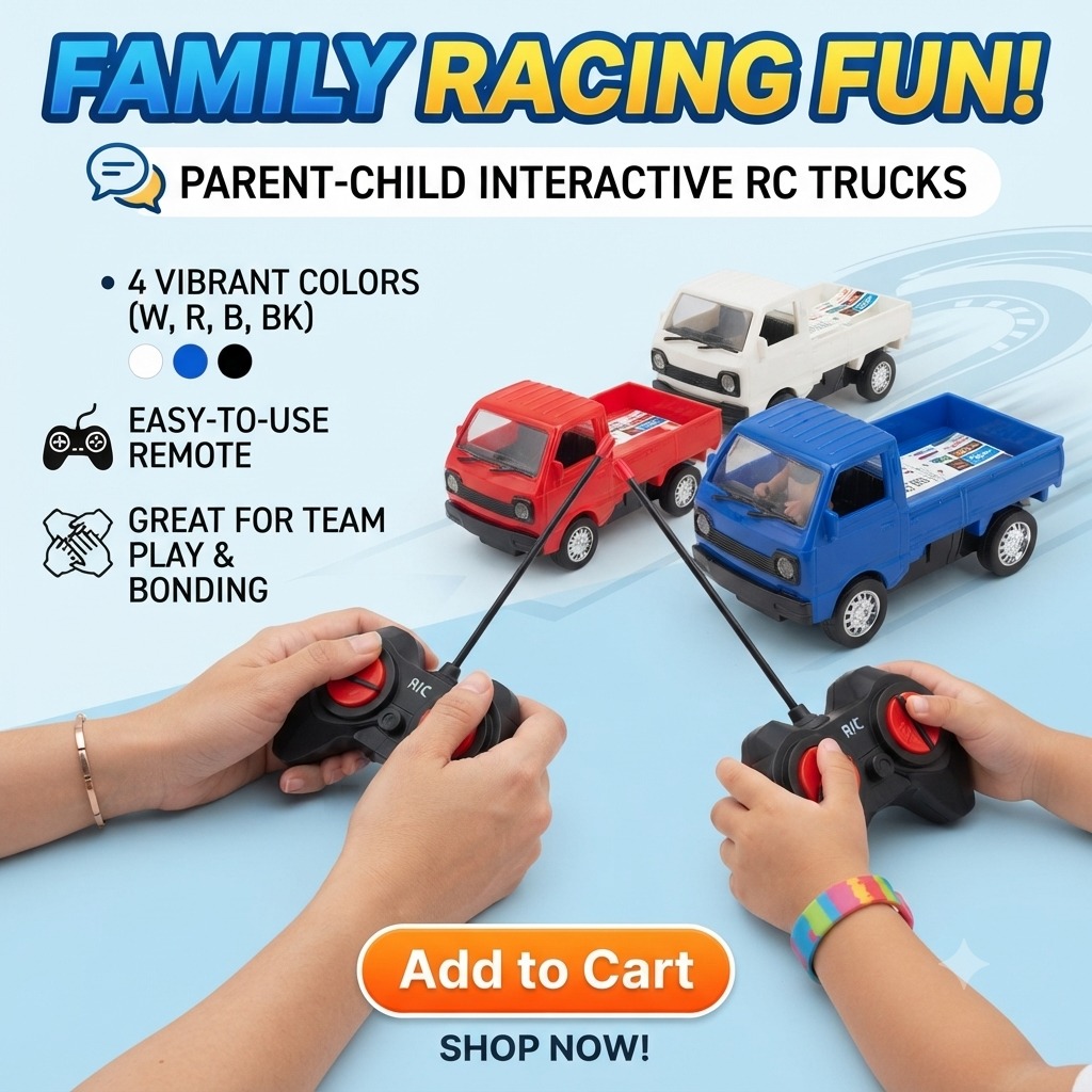 KIDDO KASTLE - RC Mini Suzuki Pickup Truck 1:32 Scale | 2.4GHz Remote Control Off-Road Drift & Climbing Truck with LED Lights | RC Racing Vehicle Toy for Kids Age 5+ | Assorted Colors