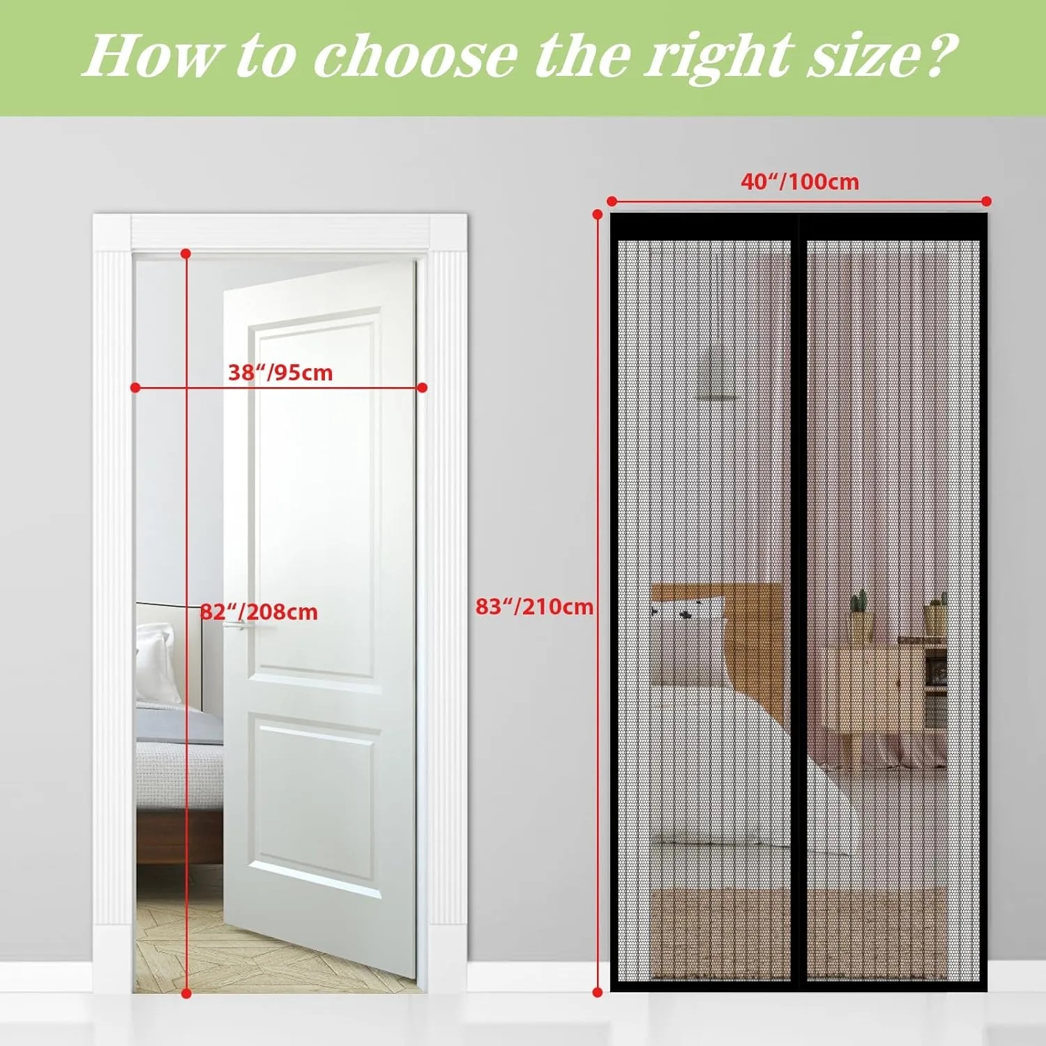 Dazzin - Anti Mosquito Magnetic Mesh Curtain Hands-Free Automatic Closing Screen Door - 100x210cm