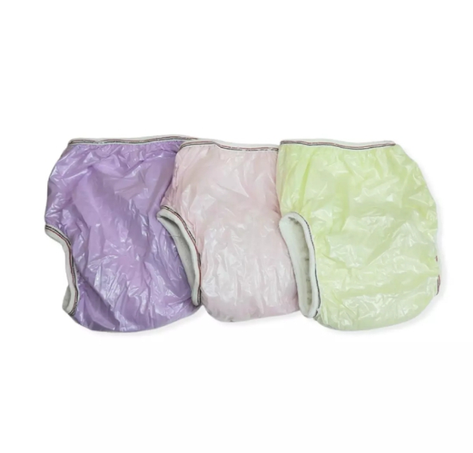 Pack Of 3 – Washable Pants Diapers / Plastic Panty / Parachute Panty / Plastic Chadi – For Kids Multicolours