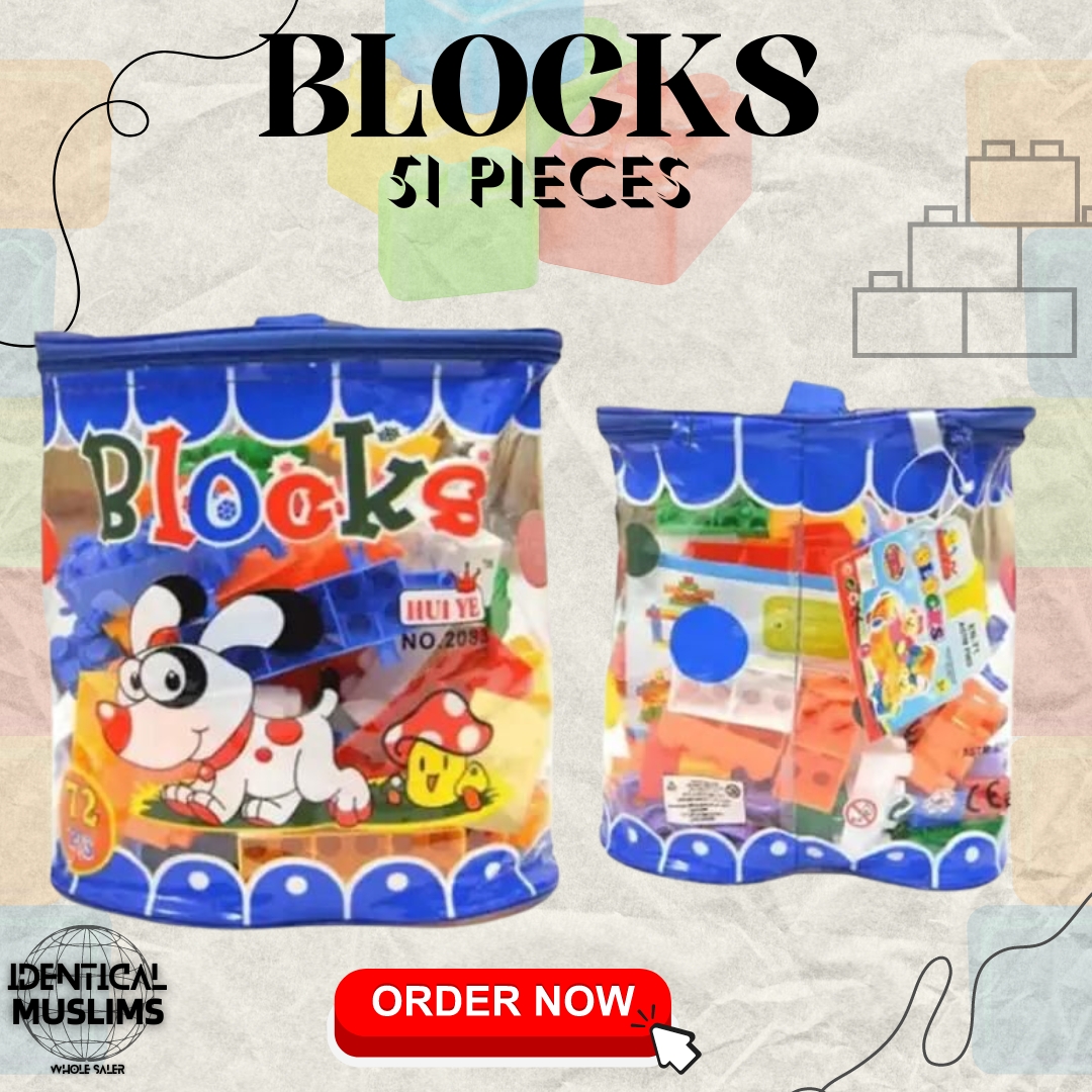 Educational Building Blocks – 51 Pcs Construction Set for Kids – Safe & Durable Plastic – Creativity & Imagination Booster – Fun & Learning Toy – Colorful DIY Blocks – Best Gift for Toddlers & Children